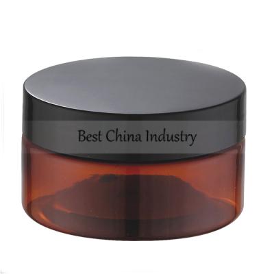 China Plastic Amber Cosmetic Plastic Jar Container 30ml 50ml 80ml 100ml 120ml 200ml 250ml PET Skin Care Cream With Lid for sale