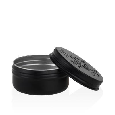 China Cosmetics Logo Embossed 100ml Hair Wax Black Jar 4 oz Aluminum Cans for sale