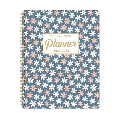 China 2021-2022 Eco-friendly Paper Custom A5 Weekly Planner Printed Gold Thread Journal Notebook Printing With Logo for sale