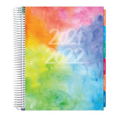 China Luxury Personalized Eco-Friendly Paper Weekly 2021-2022 Planner Agenda Book Daily Weekly Planner with Tags for sale