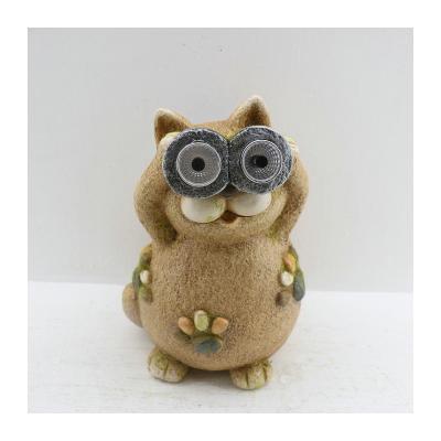 China China factory direct home and garden decoration custom resin animal statue with solar light for sale