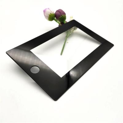 China 0.7mm 1mm Tempered Glass 2.5D Modern Edge Small Size Touch Screen Glass Panel With Hole for sale