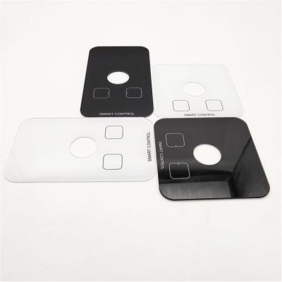 China Modern Customize 2mm Contact Glass Smart Switch Control Panel With CNC Round Hole for sale