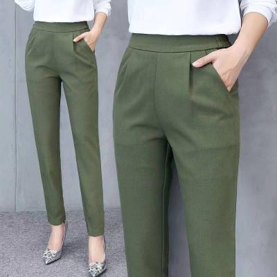 China Breathable Fashion High Elastic Waist Front Pockets Pencil Legs Women Suit Pants for sale