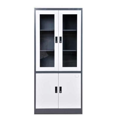 China Office Adjustable Filing Cabinet Metal (Height)Door Glass File Cabinet Glass Hospital Furniture for sale