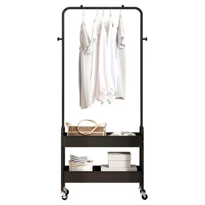 China Contemporary Multi Purpose Movable Clothing Hanger Hanging Coat Cloth Rack Movable Rack for sale