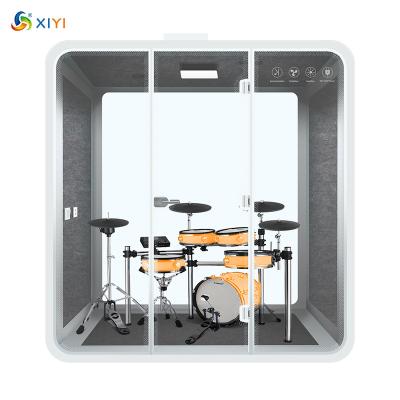 China Soundproof/Telephone/Webcasting/karaoke/music multi purpose sound insulation pod for multi purpose music phone with beautiful aluminum profile frame moving part for sale