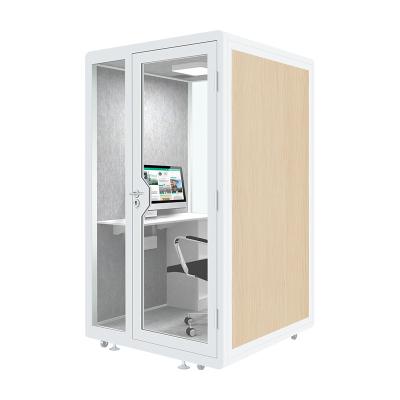 China S-07 soundproof work room insulation cubicle modern office pod other room furniture commercial wooden design webcasting for sale