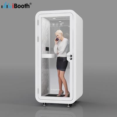 China (Other) Adjustable Frosted Glass Soundproof Booth For Work Home Modular Cell Phone Garden Office Pod Soundproof Eco for sale