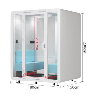 China (Height)Adjustable White Modular Quiet Room Mobile Silence Meeting Booth For Exhibition Discussing Pod for sale