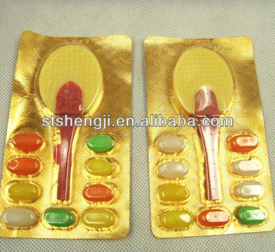 China Normal colored racket (tennis racket pressed milk candy with jelly candy) for sale