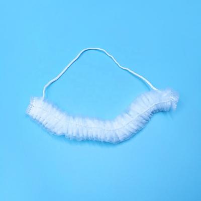 China Disposable beard cleanroom beard rib protection particles single/double lightweight white spunbond polypropylene for sale