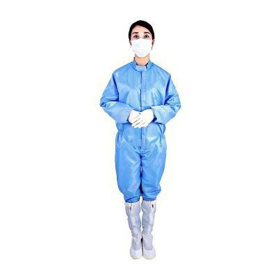 China Cleanroom Work Overalls Low Top Single / Double Rib Anti Static Work Clothes Clothing ESD Coverall for sale