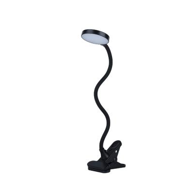 China Minimalist ERP Rohs Round Heads Flexible Gooseneck 3 Steps Dimmer & Timer Working Reading Sturdy Led Table Clip Lamp For Office Bedside for sale