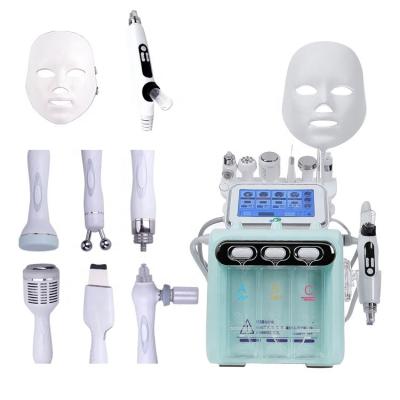 China Exfoliators 8 in 1 hydra dermabrasion oxygen jet peel machine h2o2 oxygen facial machine with led mask for sale