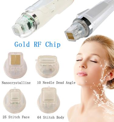 China Other gold insulated rf cartridges for rf machines 10 pin 25 pin 64 pin and fractional micro nano rf needle for sale