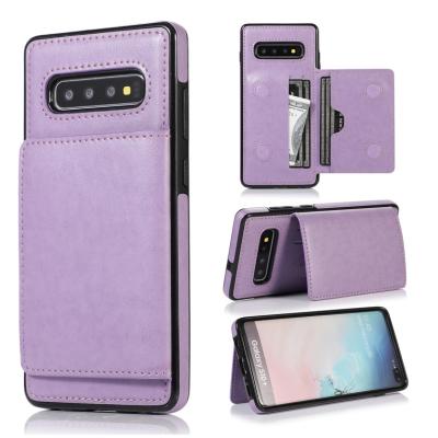 China Dirt Resistant Business Buckle Flip Leather Card Slot Cover Magnetic Case For Samsung Galaxy S10 Plus for sale