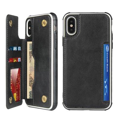 China Ultra Thin Flip Leather Magnetic Wallet Phone Case For iPhone Xs Max for sale