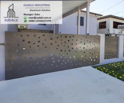 China SUDALU RAL Powder Coating OME Aluminum Laser Cut Decoration Panel Fence/ Gate Metal Perforated Panel for sale