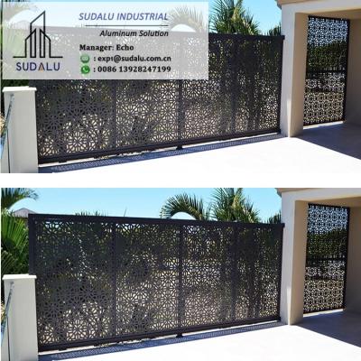 China SUDALU Outdoor PVDF Aluminum Perforated Panel Laser Cut Decorative Panel for Gate of Garden/ Garage for sale