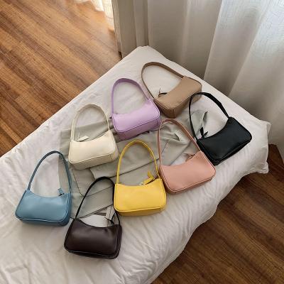 China Retro Fashion Purse Women PU Leather Handbags Totes Bags For Women 2021 Retro Solid Elegant Female Shoulder Tote Bags for sale