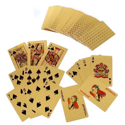 China Gold Foil Plated Game Toy 54pcs Fold Waterproof Plastic 54pcsblack Playing Cards Poker for sale