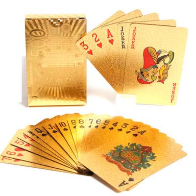 China Playing Board Game Red Professional Gold Foil Plated Creative Smooth PVC Poker Cards Waterproof for sale