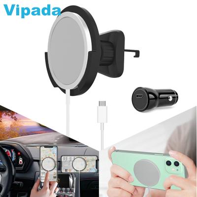 China 2 in 1 Use for Car & Home Magnetic Wireless Car Charger Phone Holder Mount 2 in 1 Car & Indoor 15W/10W/7.5W/5W Car Wireless Charger for iPhone for sale