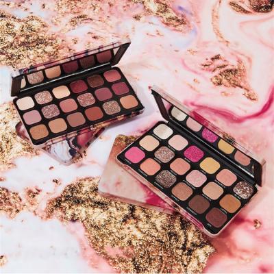 China 18 Colors Waterproof Matte Shimmer and Glitter Eyeshadow Vegan Eyeshadow Palette Marbled Custom Forever for sale