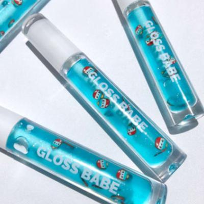 China Ocean Blue Glitter Waterproof Clear Reflective Bomb Pops Lip Gloss Slightly Honed Clear Lip Gloss for sale