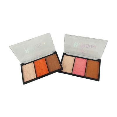 China 2021 waterproof new high quality waterproof 1 color blush 2 color face palette highlighter bar makeup palette for sale