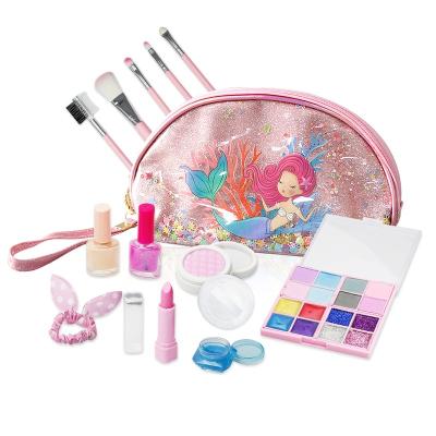 China 2023 Hot Selling Body Makeup Kit For Girls With Non Toxic Cosmetics Nail Polish Mermaid Washable Cosmetics Sets For Pretend Toys For K for sale