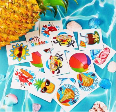 China Summer Waterproof Party 144 Piece Hawaiian Themed Tattoos Waterproof Temporary Stickers For Kids for sale