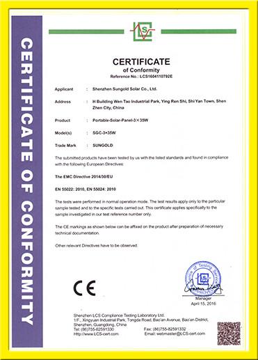 CE - Shenzhen Sungold Solar Co., Ltd.