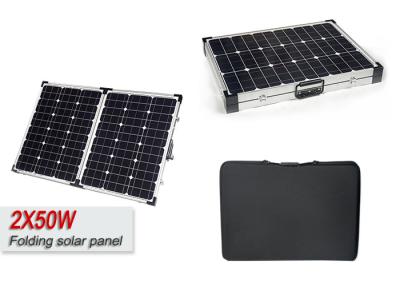 China Custom Portable 100w Folding Solar Panel For RV / Camping / Off Solar System for sale