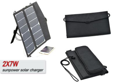 China 14w Foldable Portable 12 Volt Solar Panel Battery Charger For RV / Mobile Phone for sale