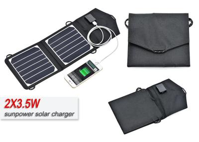 China Foldable Sungold 7w 12V Solar Panel Kits , Portable Solar Cell Phone Charger  for sale