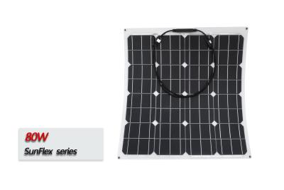 China Waterproof ETFE Flexible Solar Panel High Efficiency Easy Carrying 80 Watt for sale