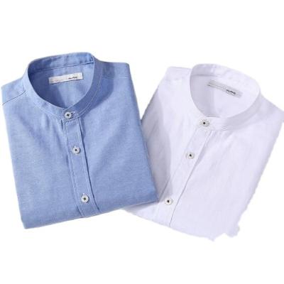 China Baned Anti-pilling Men's Mandarin Collar Long Sleeve Oxford Shirts for sale