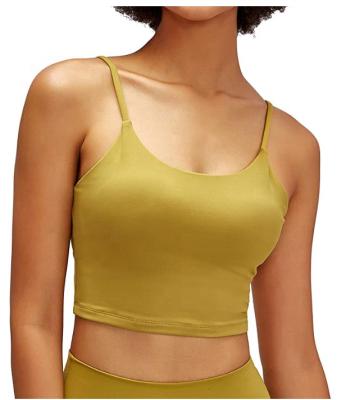 China Antibacterial Women Padded Sports Bra Fitness Workout Shirts Yoga Running Tank Top for sale