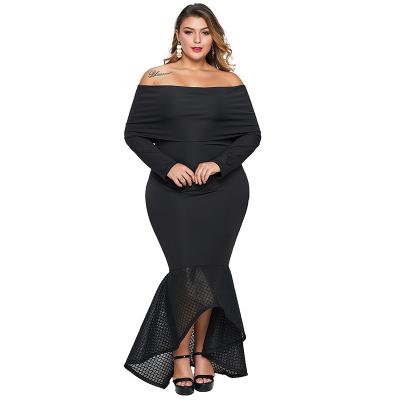 China 2021 New Wholesale Women Anti-Static Off Shoulder Long Formal Plus Size Maxi Dress Evening Party Dress for sale