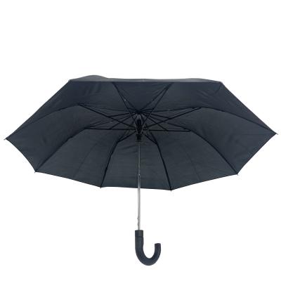 China Custom Black Plastic Two Handle Two Fold Umbrella Waterproof for sale