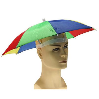 China Portable UV Protection Hat Umbrella Cap Umbrella For Heightening Golf Fishing Headwear Camping Sunshade for sale