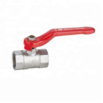 China Nickel Plated General Zinc Alloy Ball Valve With Red Iron Handle 1/2