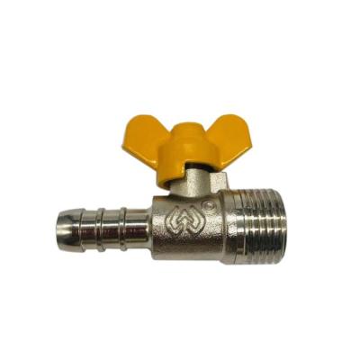 China General Brass Air Gas Nozzle Mini Ball Valve Hose Burr Connector for sale