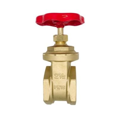 China General Wholesale Red Iron Handle 1/2-4 Inch Water Brass Gate Valve for sale