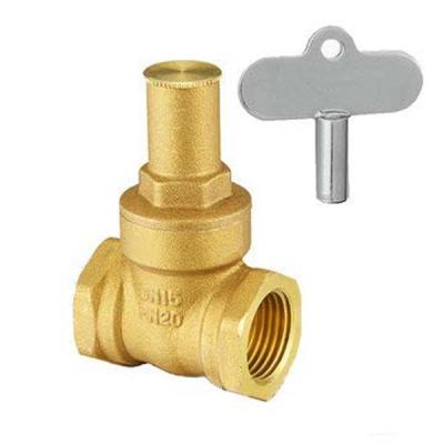 China Factory General Supply Locking Brass Water Gate Valve With Key for sale