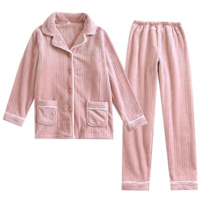 China Factory Price Warm Winter Plus Size Couples Flannel Crisscross Pajamas Sets for sale