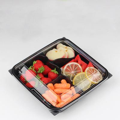 China Recyclable Disposable Container Multiple Compartment Box For Supermarket for sale