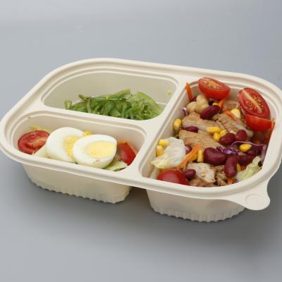 China Chinese Cornstarch Biodegradable Biodegradable Disposable Lunch Box Handle Around Takeout Food Containers for sale